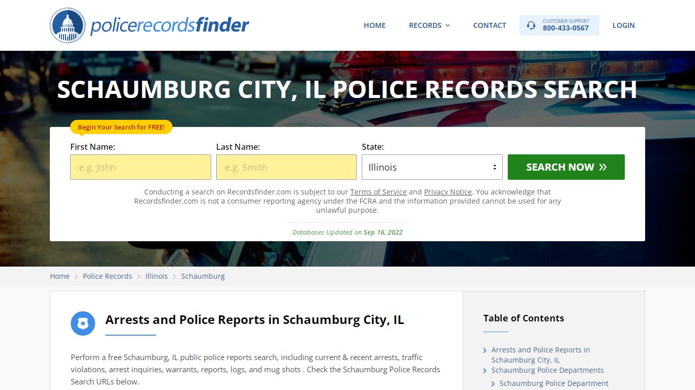 Schaumburg, Cook County, IL Police Reports & Police Department Records