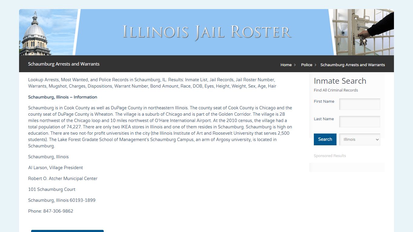 Schaumburg Arrests and Warrants | Jail Roster Search