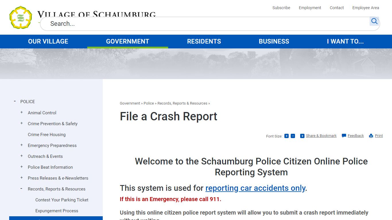 File a Crash Report | Schaumburg, IL